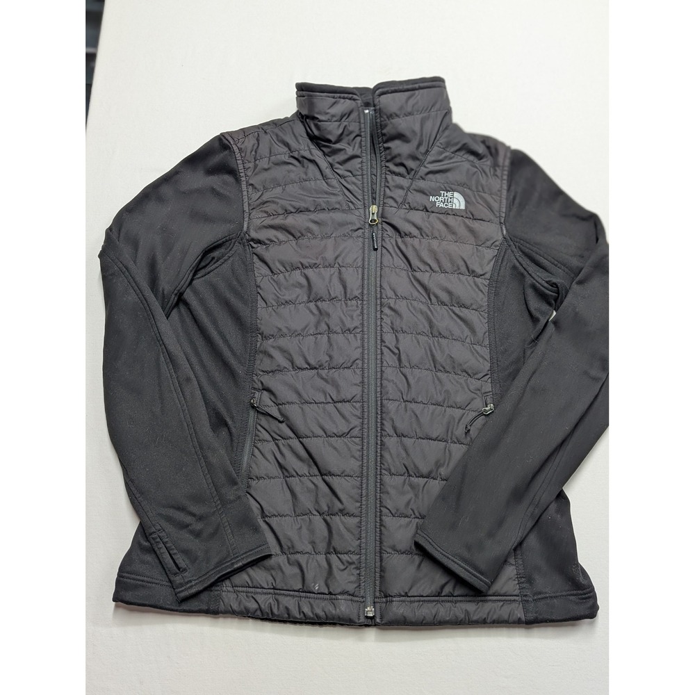 The North Face Womens Black Primaloft Hybrid Quilted Full Zip Jacket Large